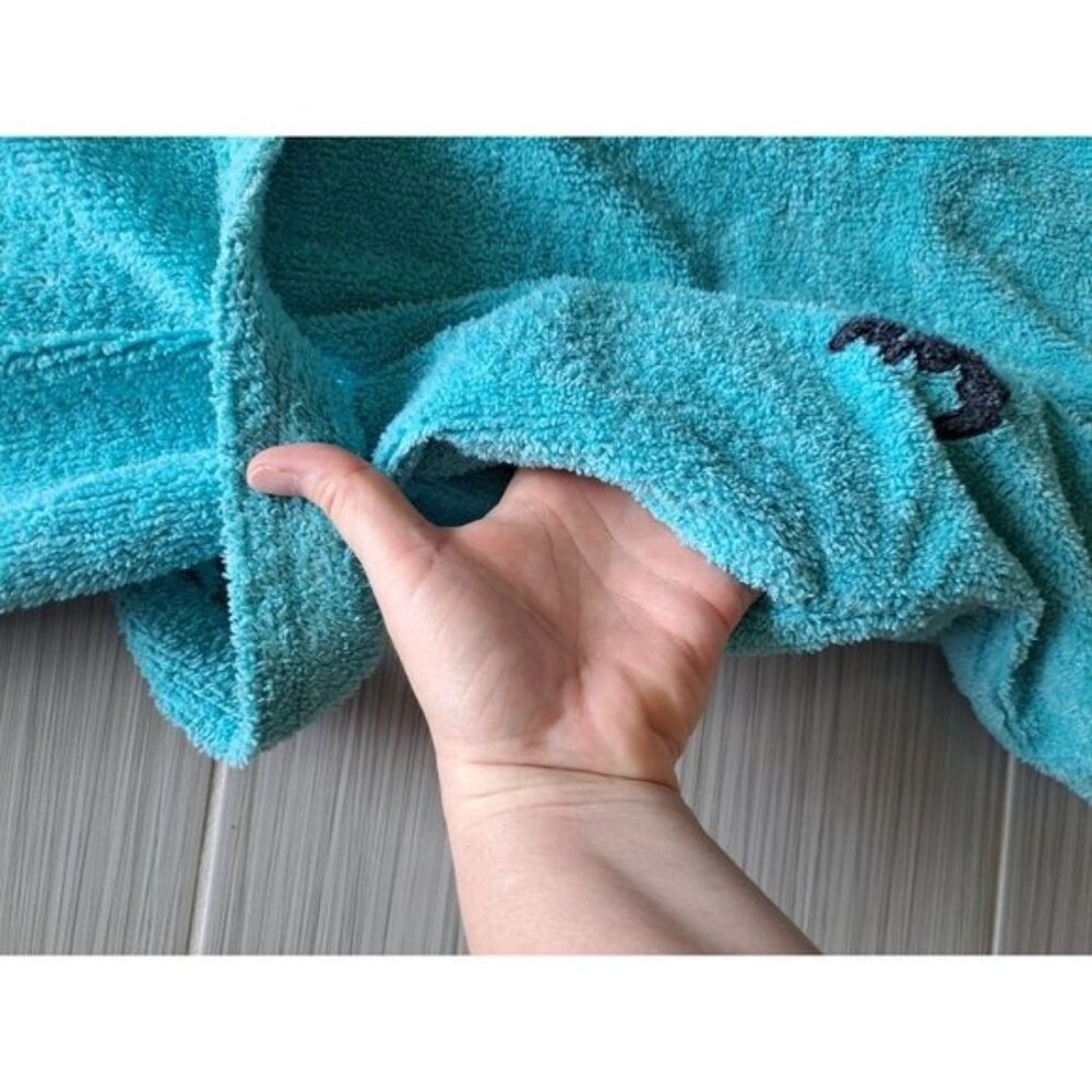 Bedtime Stories Turquoise Terry Cloth Robe Monkey Toucan Embroidery Women's 2X - Picture 4 of 11